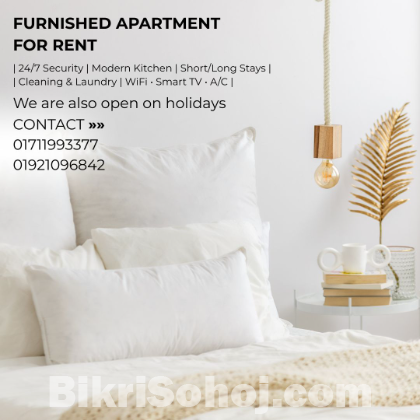 Modern Furnished 2-Bedroom Apt Rent in Bashundhara R/A